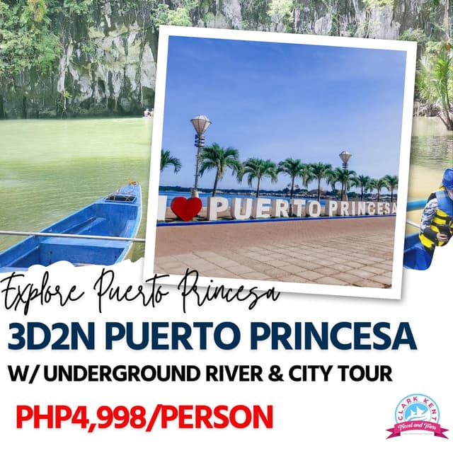 3 days 2 nights Puerto Princesa with Underground River Tour + City Tour (Mariafe Inn or similar hotel)