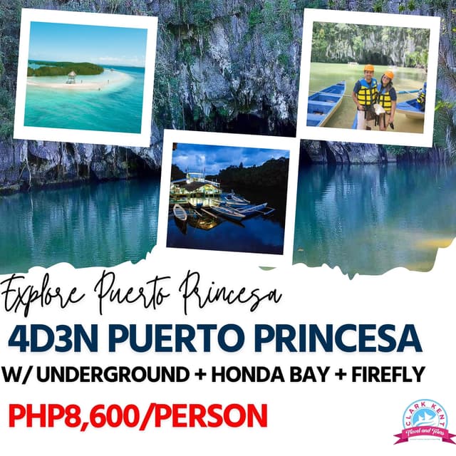 4 Days 3 Nights Puerto Princesa w/ Underground River + Honda Bay Tour + Firefly Watching (Mariafe Inn or any similar hotel)